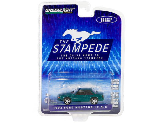 1992 Ford Mustang LX Green Diecast Model Car 