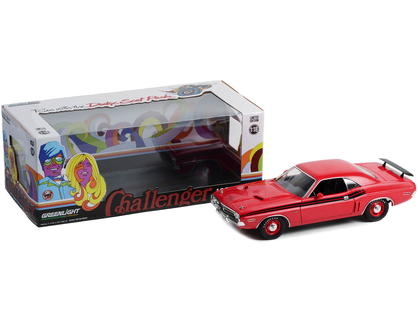 1971 Dodge Challenger R Red Diecast Model Car 