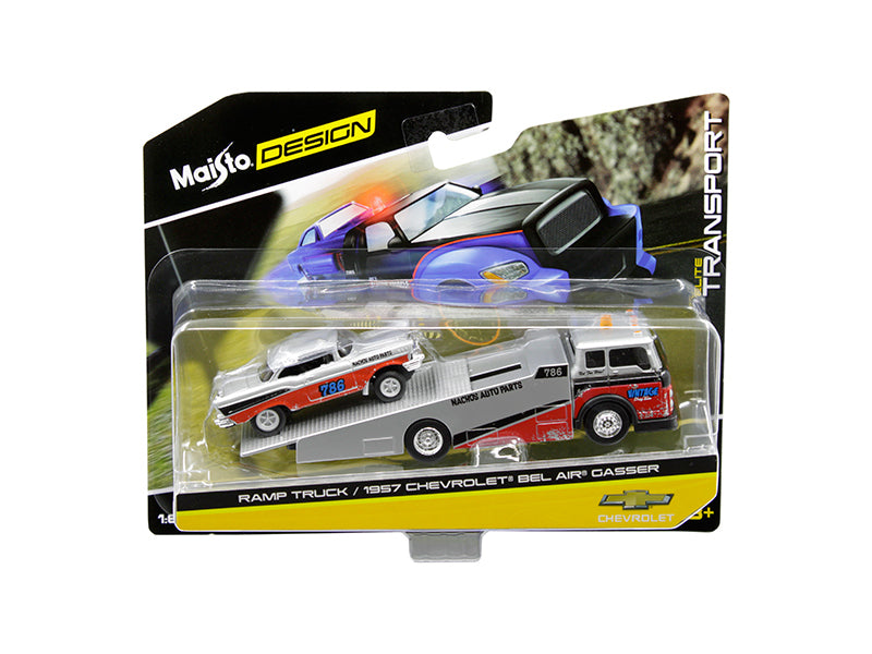 1957 Chevrolet Bel Air Silver Diecast Model Tow Truck 