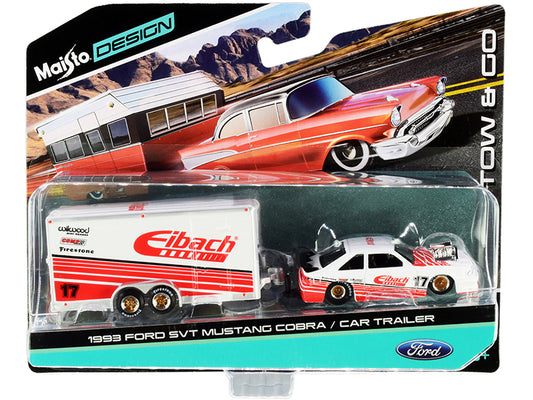 1993 Ford SVT Mustang White Diecast Model Race Car 