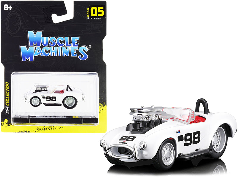 1964 Shelby Cobra #98 White Diecast Model Race Car 
