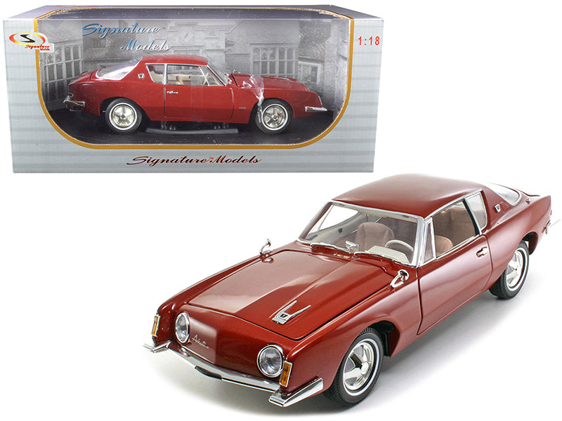1963 Studebaker Avanti Maroon Red Diecast Model Car 