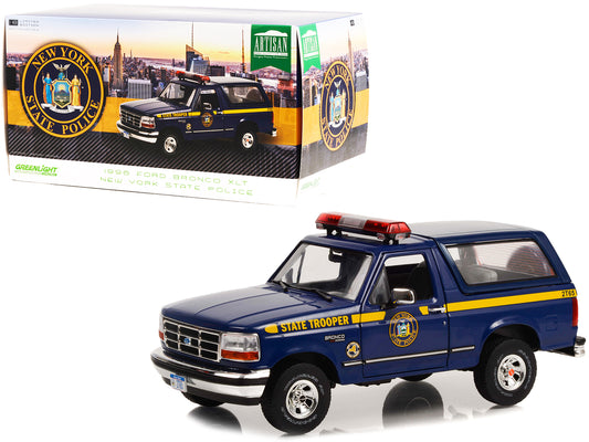 1996 Ford Bronco XLT Blue Diecast Model Car 