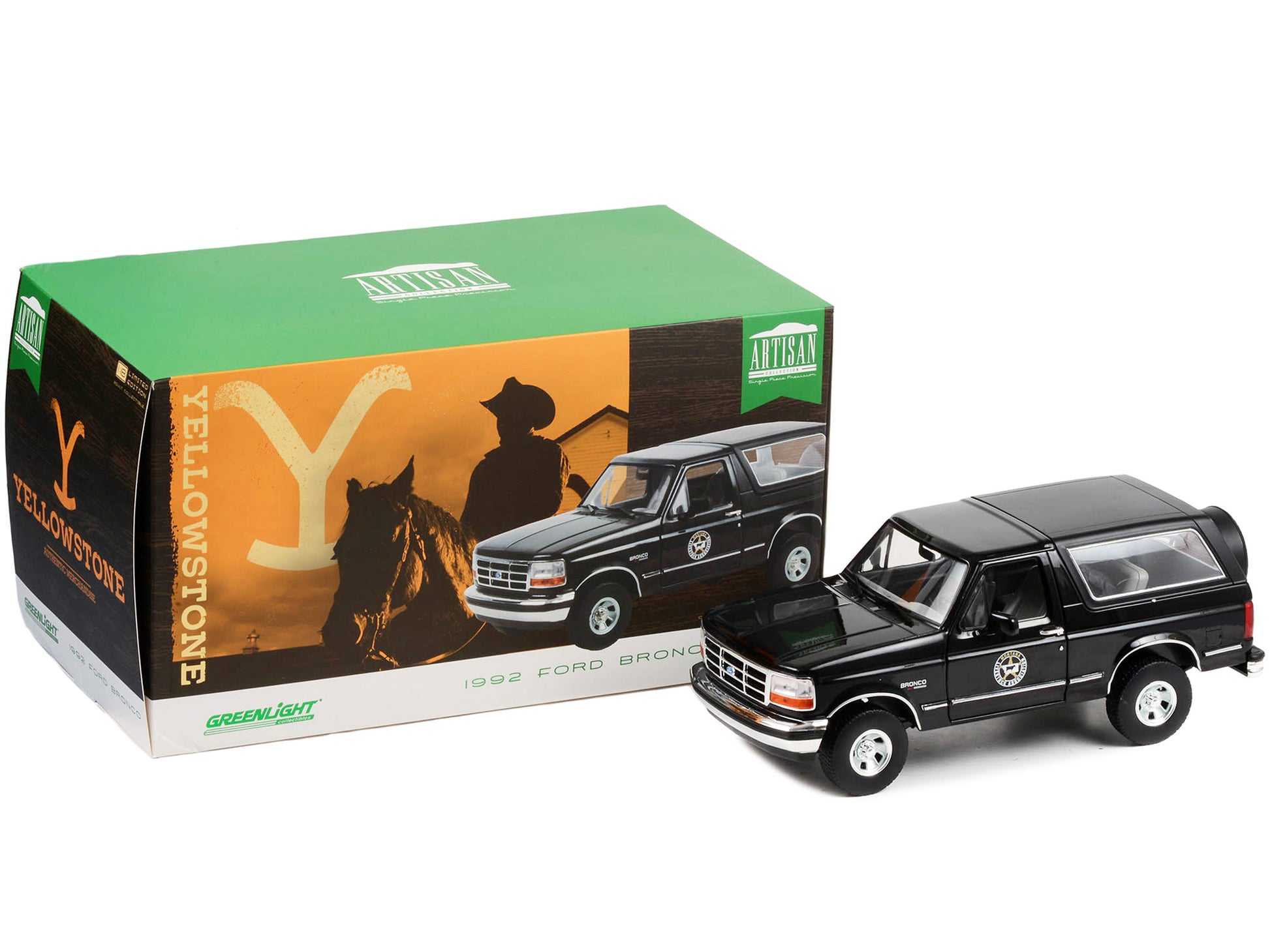 1992 Ford Bronco  Black Diecast Model Car Yellowstone