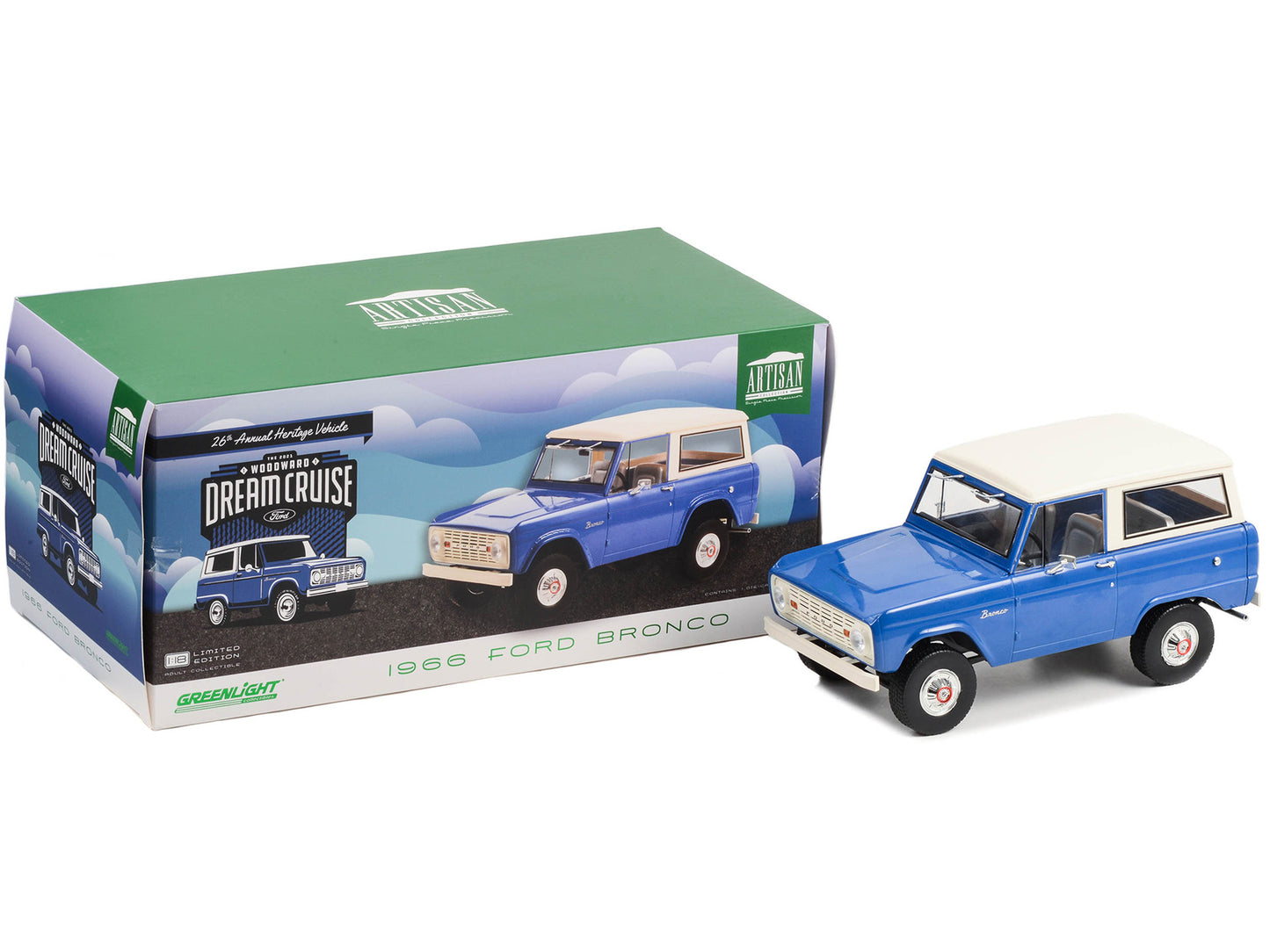 1966 Ford Bronco  Blue Diecast Model Car 