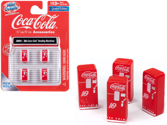 Brand new 1/87 scale of 1950's "Coca-Cola" Vending Machines Set of 4 pieces "Mini Metals" Series for 1/87 scale models b
