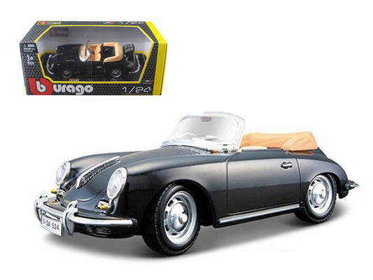 Brand new 1/24 scale diecast car model of 1961 Porsche 356 B Cabriolet Black die cast model car by Bburago.
Brand new box.
Real rubber tir