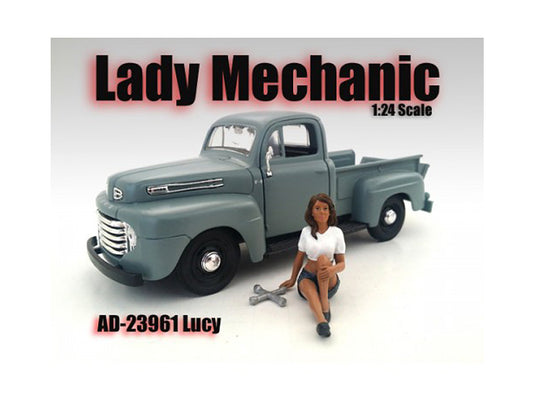 Lady Mechanic Lucy Figurine   Model Auto Mechanic Figure Automotive Repair