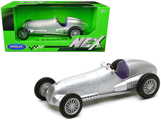 1937 Mercedes-Benz W125 Silver Diecast Model Car 