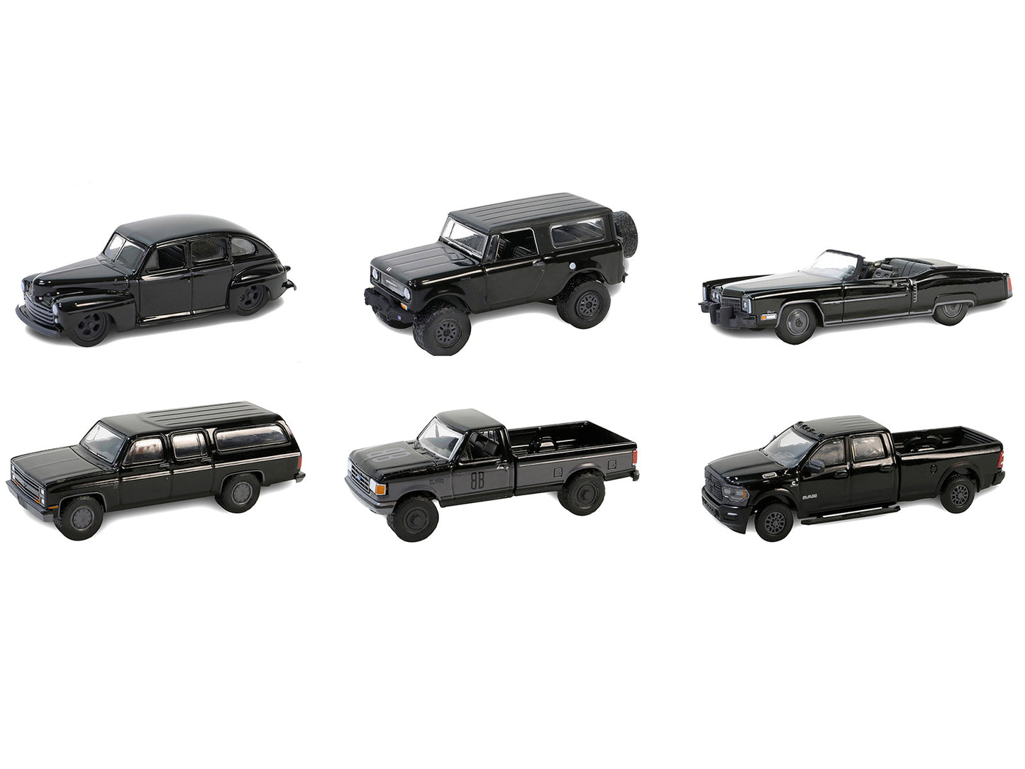Brand new 1/64 scale diecast car models of "Black Bandit" 6 piece Set Series 29 die cast model cars by Greenlight.
Brand