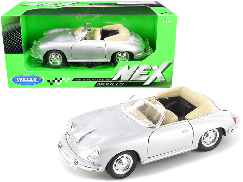 Porsche 356B Roadster  Silver Diecast Model Car 