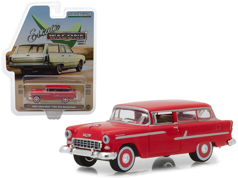 Brand new 1:64 scale car model of  1955 Chevrolet Two-Ten Handyman Gypsy Red Estate Wagons Series 1 die cast model car by Greenlight. 
Limi