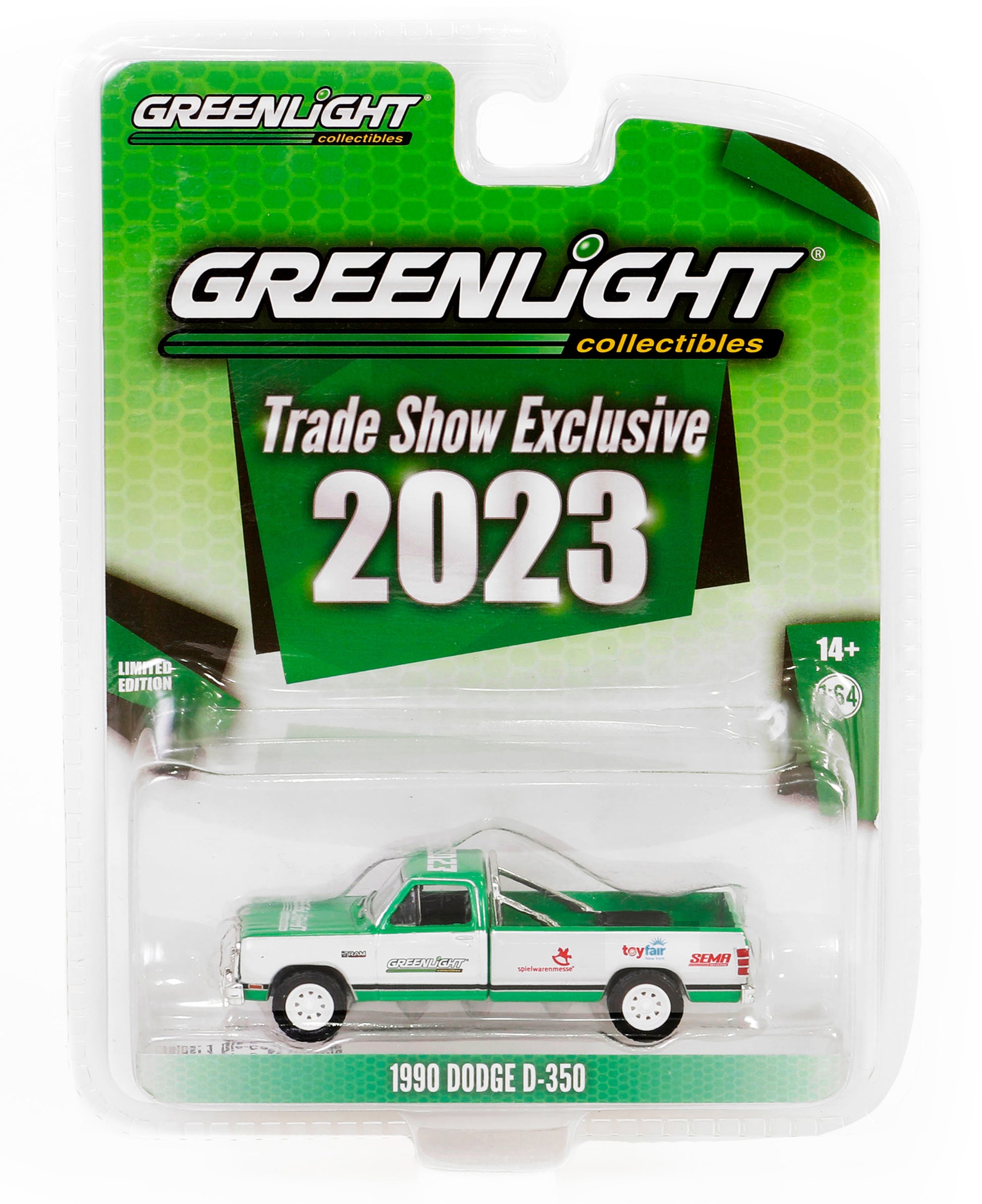 1990 Dodge D-350 Green Diecast Model Pickup Truck 