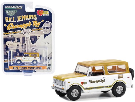 Brand new 1/64 scale diecast car model of 1971 Scout Comanche Grumpy's Toy White with Tan Top and Hood Bill Jenkins Hobby Exclusive Series d