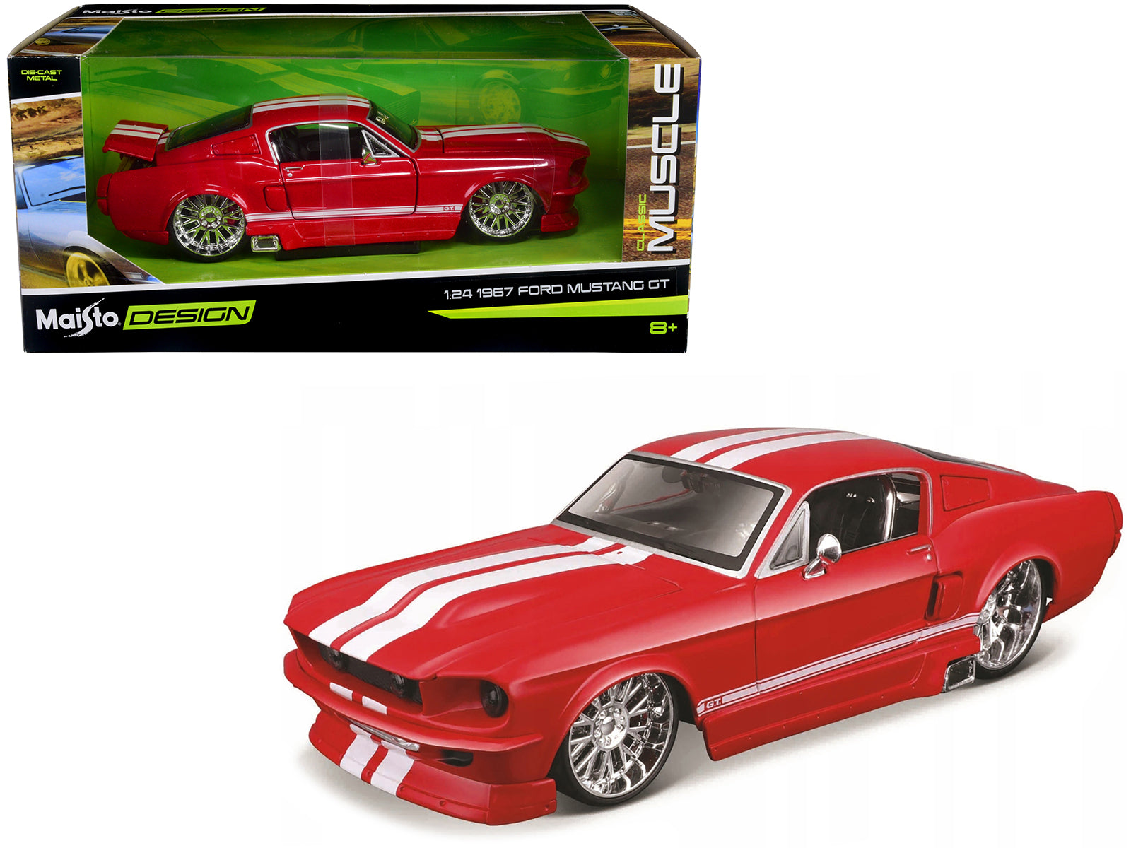 1967 Ford Mustang GT Red Diecast Model Car 