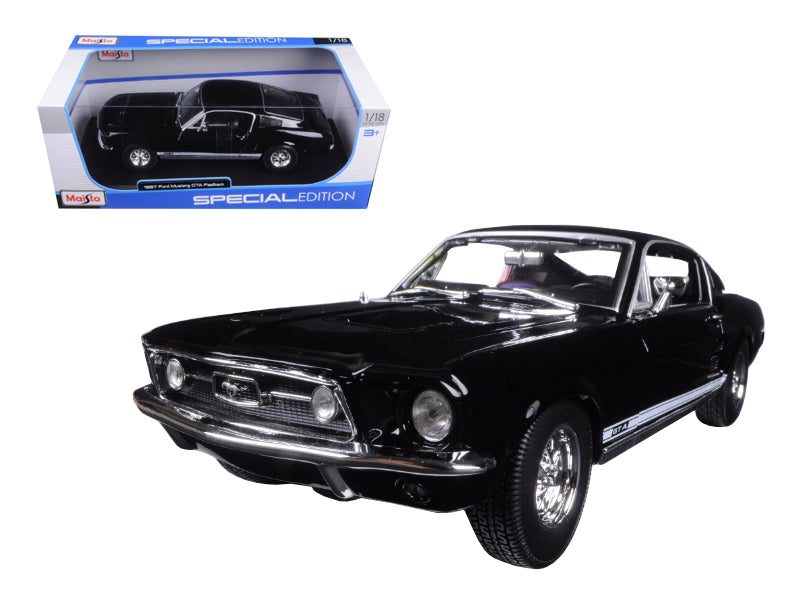 Brand new 1/18 scale diecast car model of 1967 Ford Mustang GTA Fastback Black Special Edition die cast model car by Maisto.
Brand new box.
