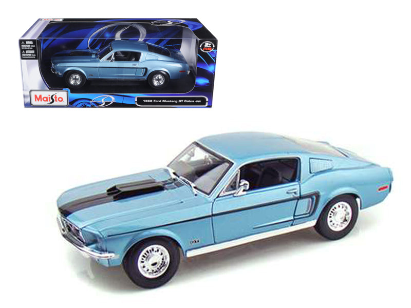 1968 Ford Mustang CJ Blue Diecast Model Car 