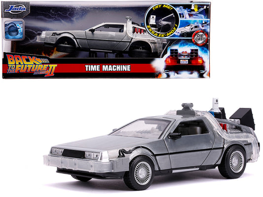 DeLorean Brushed Metal Time Silver Diecast Model Car Back to the Future