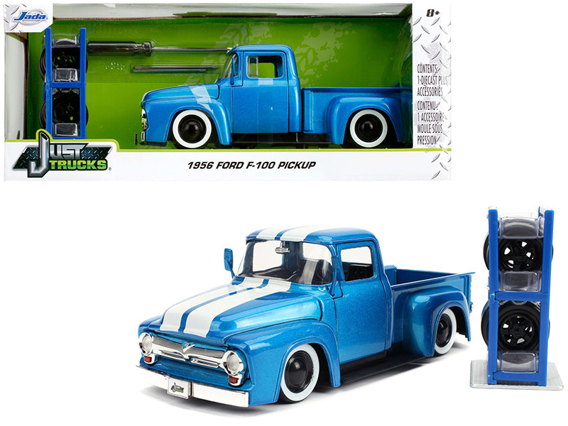 1956 Ford F-100 Blue Diecast Model Pickup Truck 
