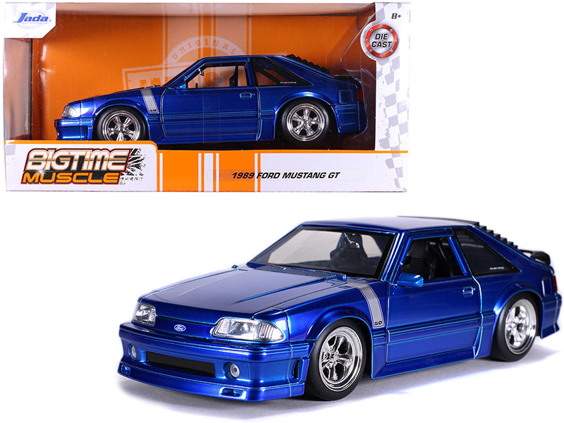 1989 Ford Mustang GT Blue Diecast Model Car 