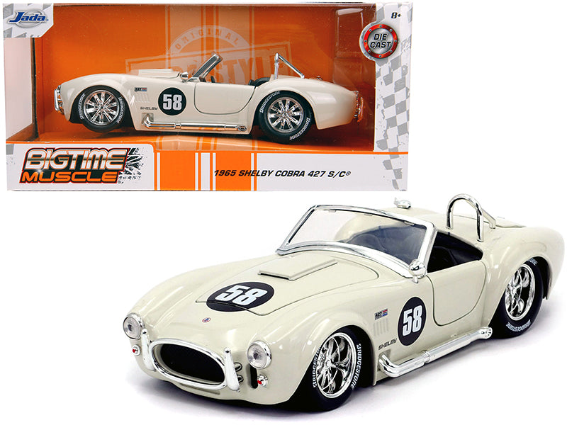 1965 Shelby Cobra 427 Cream Diecast Model Race Car 