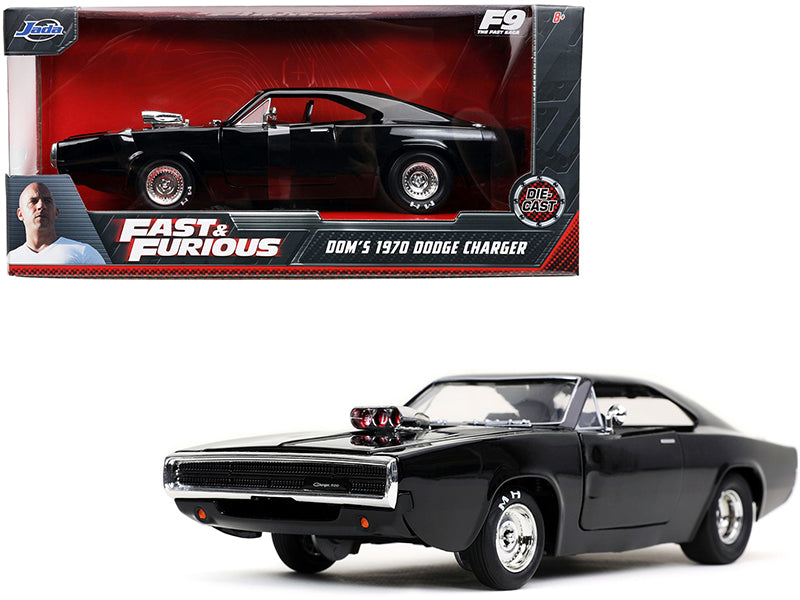 Brand new 1/24 scale diecast car model of Dom's 1970 Dodge Charger 500 Black Fast Furious 9 F9 2021 Movie die cast model car by Jada.
Brand
