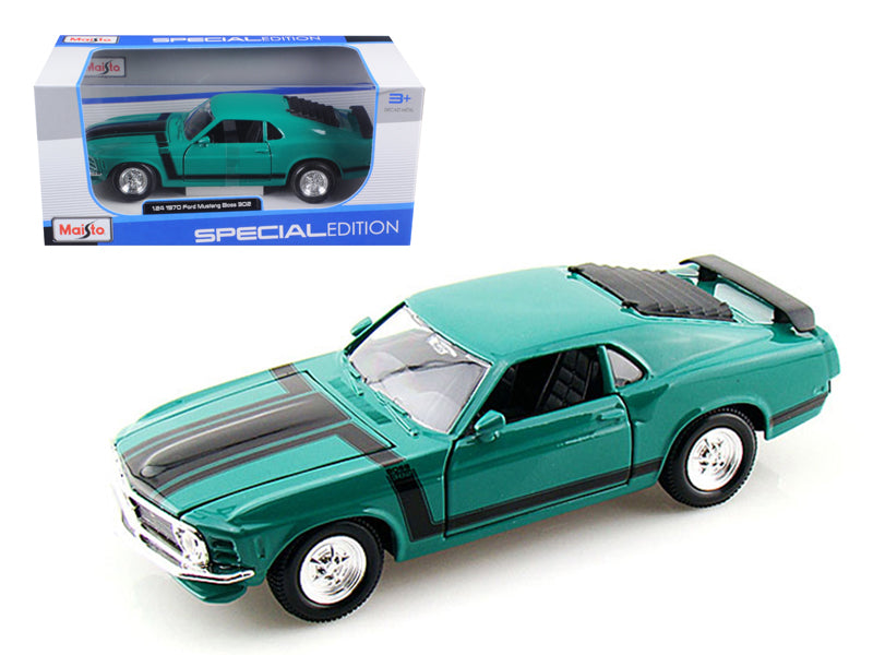1970 Ford Mustang Boss Green Diecast Model Car 