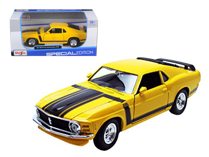 1970 Ford Mustang Boss Yellow Diecast Model Car 