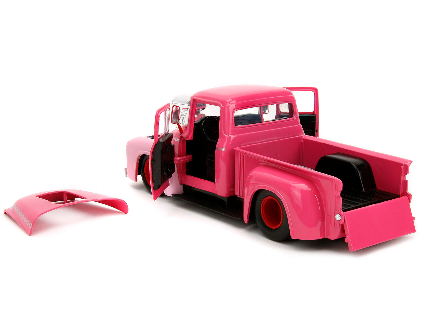 1956 Ford F-100 Pink Diecast Model Pickup Truck 