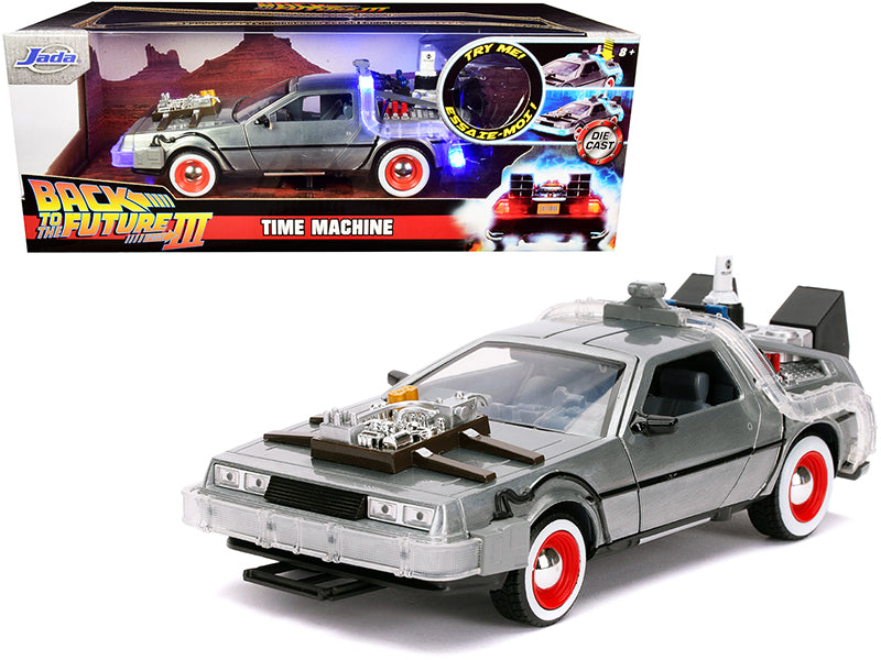 DeLorean Brushed Metal Time Silver Diecast Model Car Back to the Future