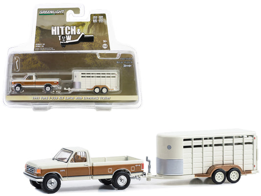 1991 Ford F-250 XLT Lariat Pickup Truck Colonial White & Desert Tan Metallic w L