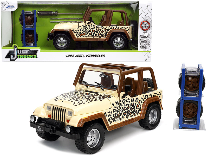 1992 Jeep Wrangler Tan Brown Diecast Model Car 