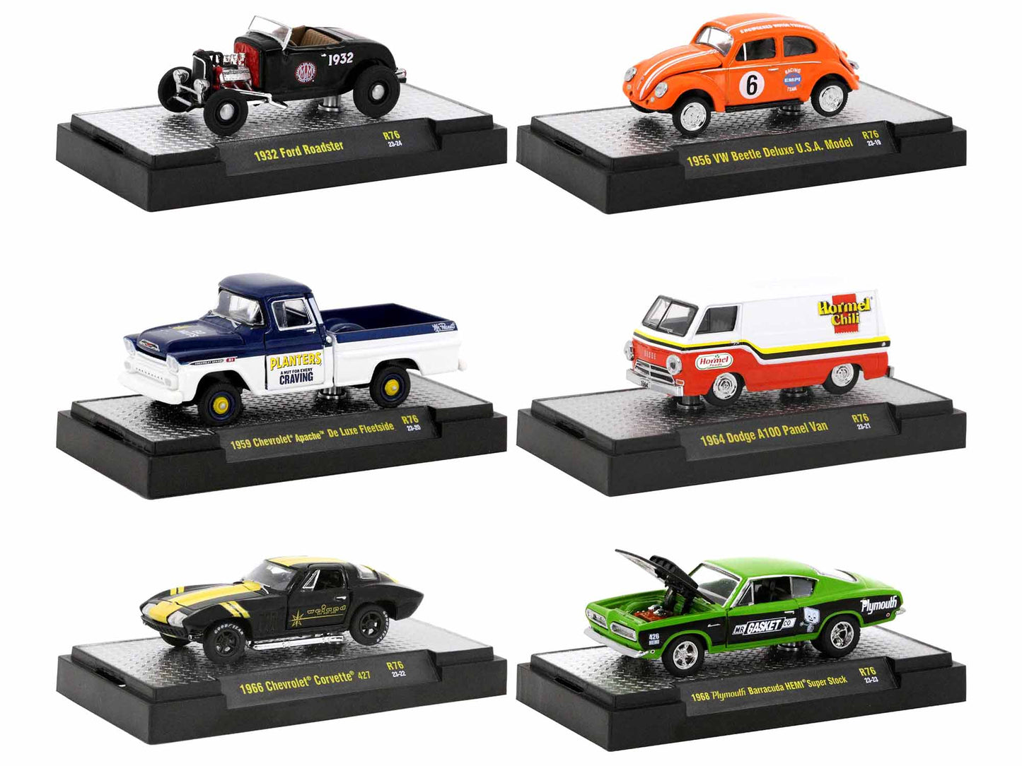 Auto-Thentics 6 Piece  Diecast Model Car/Truck Set 