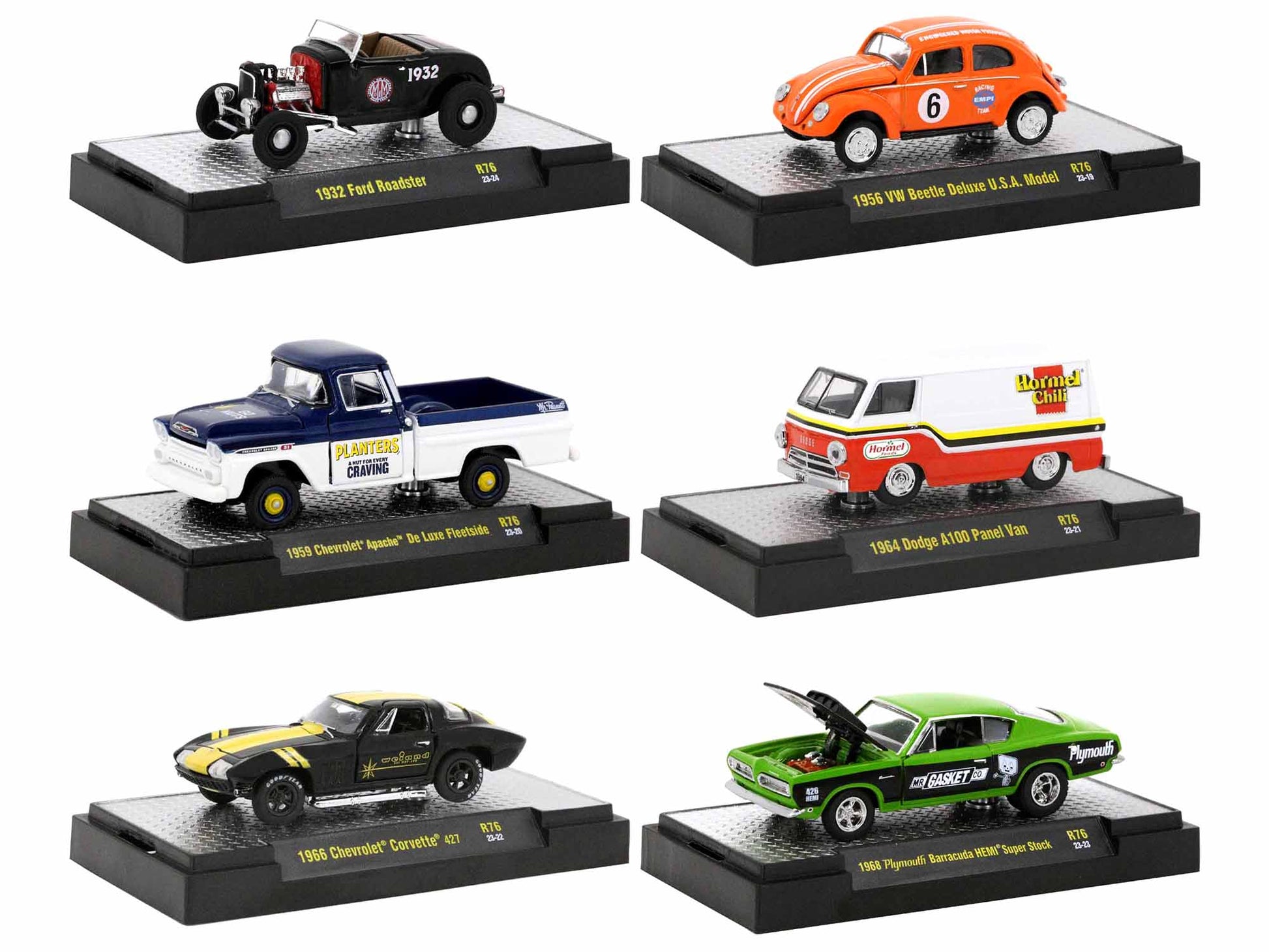 Auto-Thentics 6 Piece  Diecast Model Car/Truck Set 