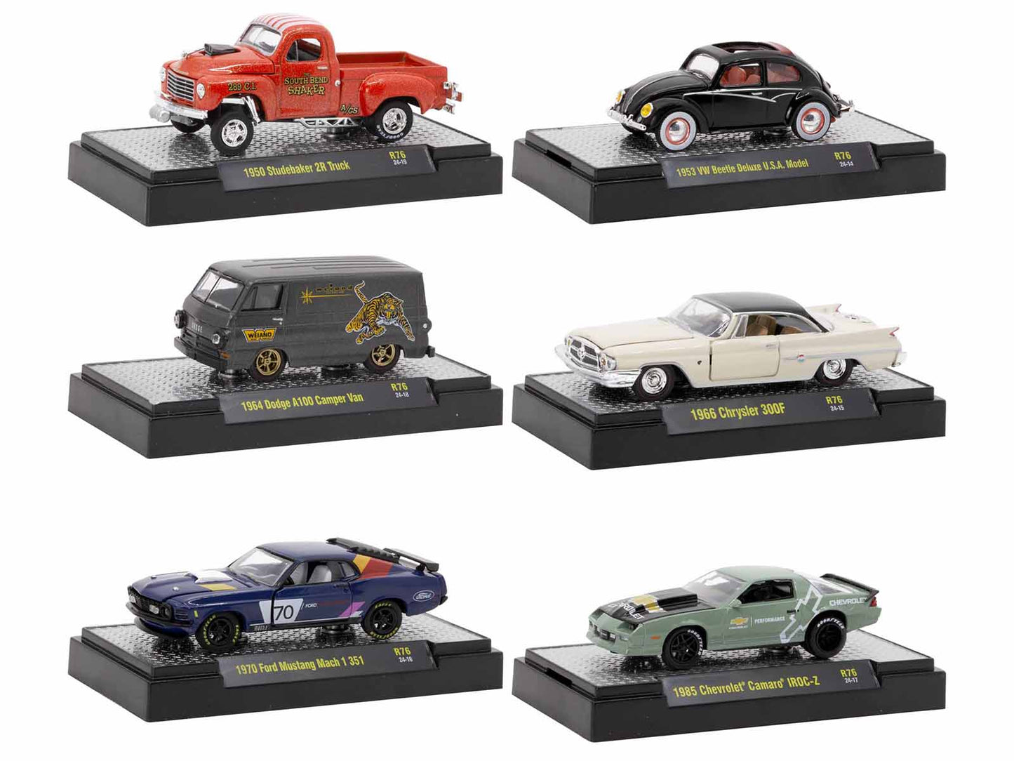 Brand new 1/64 scale diecast car models of "Auto-Thentics" 6 piece Set Release 89 IN DISPLAY CASES Limited Edition die c