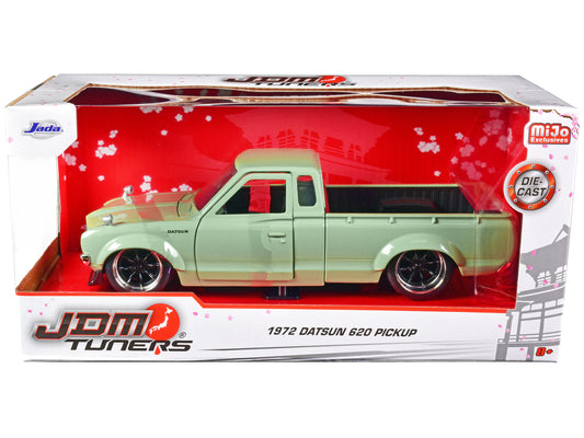 Brand new 1/24 scale diecast car model of 1972 Datsun 620 Pickup Truck Light Green JDM Tuners Series die cast model car by Jada.
Brand new 