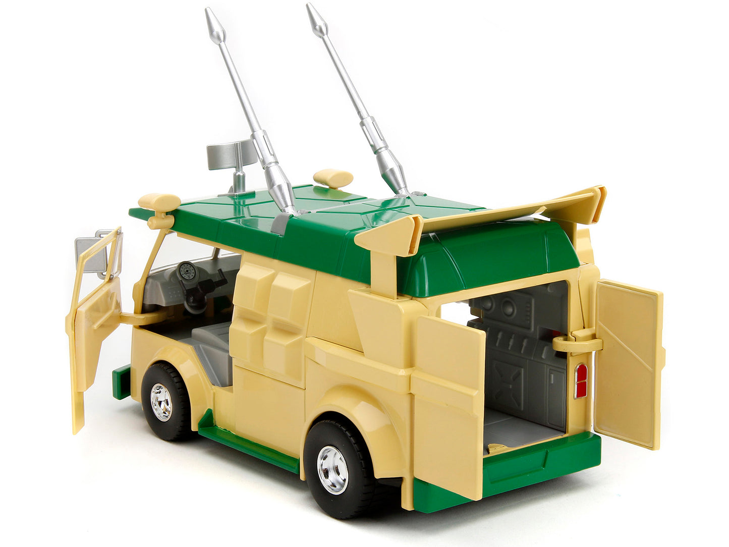 Brand new diecast model of Party Wagon Green and Beige and Donatello Diecast Figure Teenage Mutant Ninja Turtles Hollywood Rides Series die 