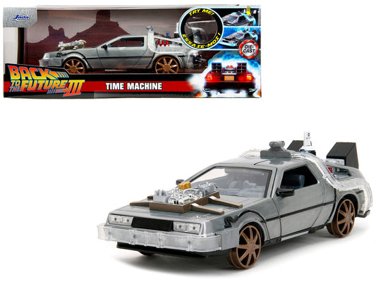 DeLorean Brushed Metal Time Silver Diecast Model Car Back to the Future