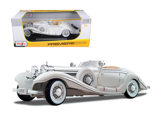 1936 Mercedes Benz 500 White Diecast Model Car 