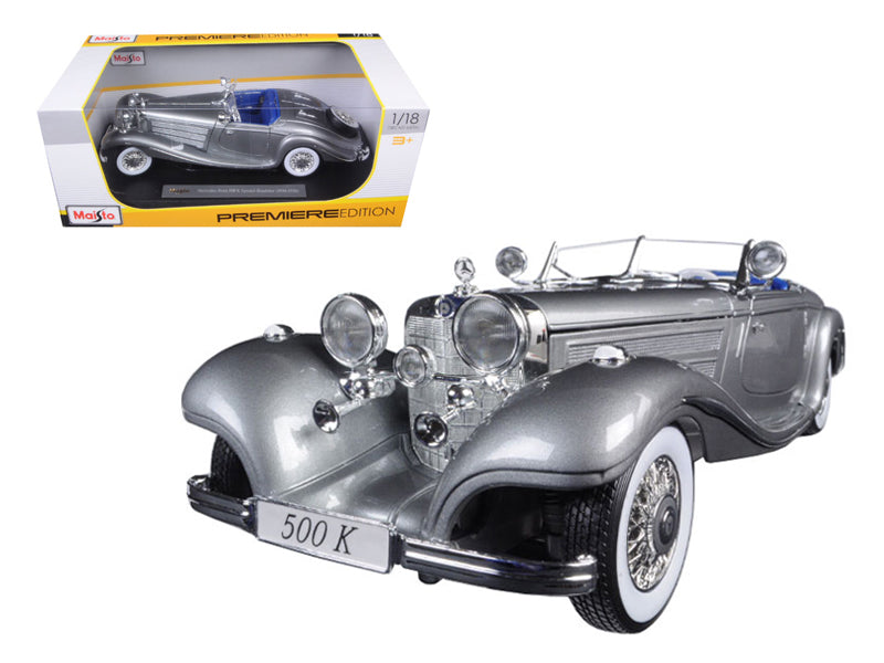 1936 Mercedes 500K Special Gray Diecast Model Car 
