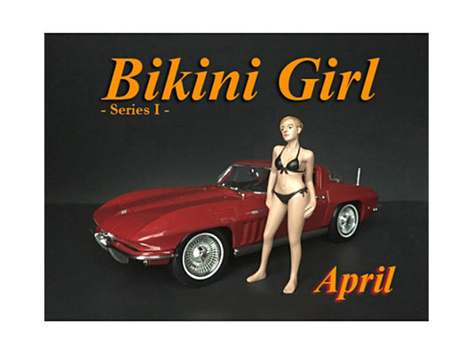 April Bikini Calendar Girl Figure for 1:24 Scale Models by American Diorama.
<strong>Comes in a blister pack.</strong>