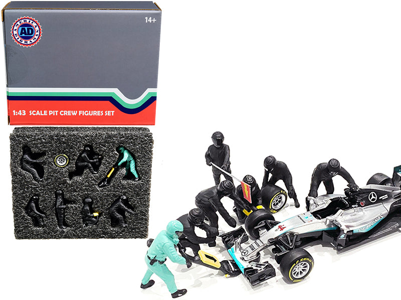 Race Day 7 Piece Set of   Model F1 Pit Crew Figure 