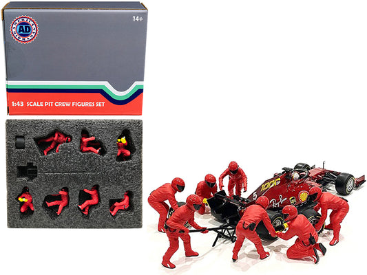 Race Day 7 Piece Set of   Model F1 Pit Crew Figure 