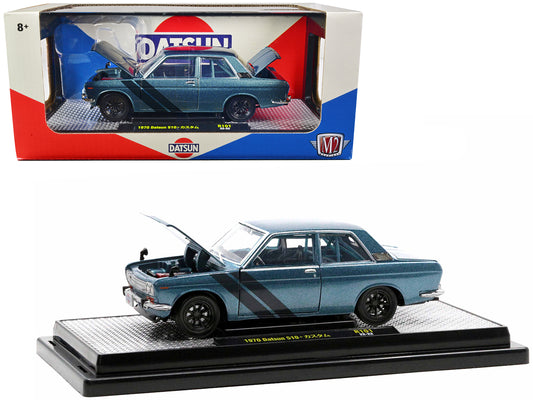 1970 Datsun 510  Blue Diecast Model Car 