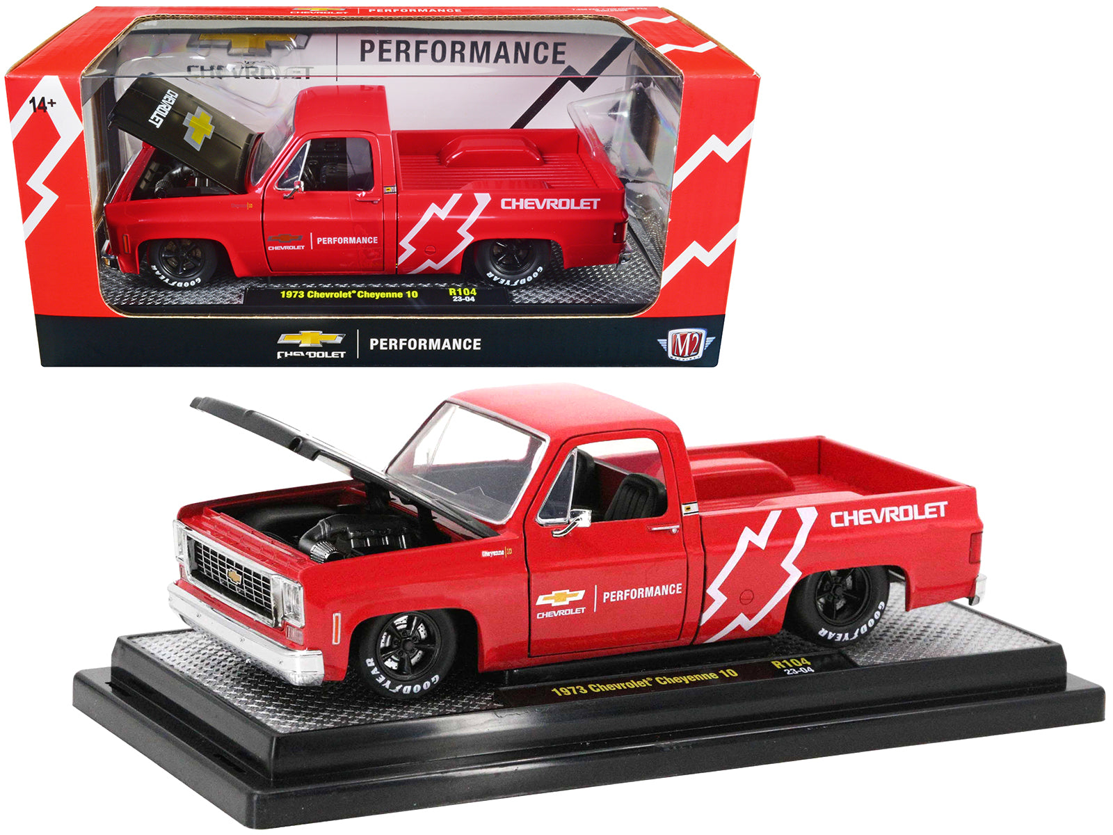 1973 Chevrolet Cheyenne 10 Red Diecast Model Pickup Truck 