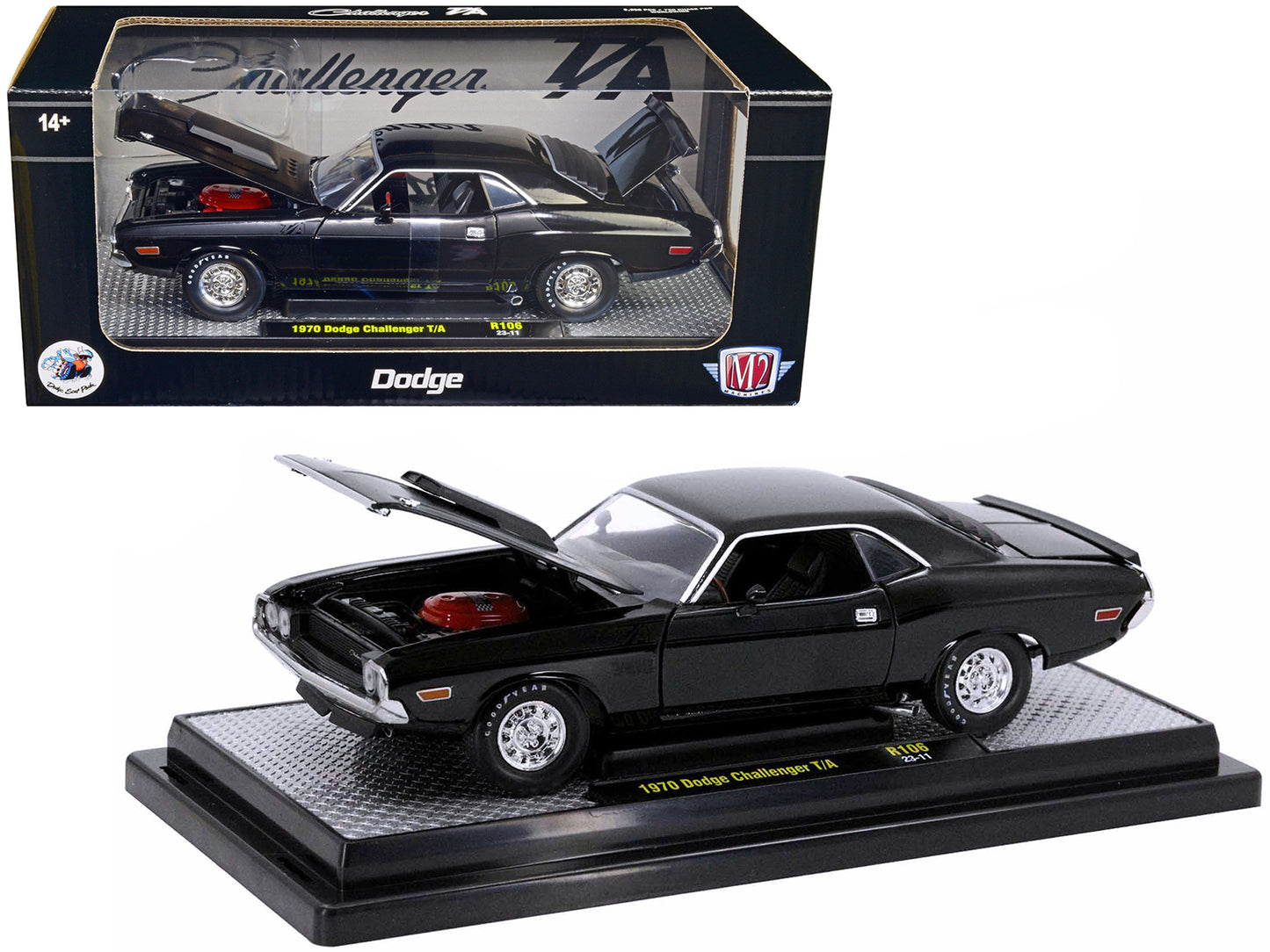 1970 Dodge Challenger T Black Diecast Model Car 