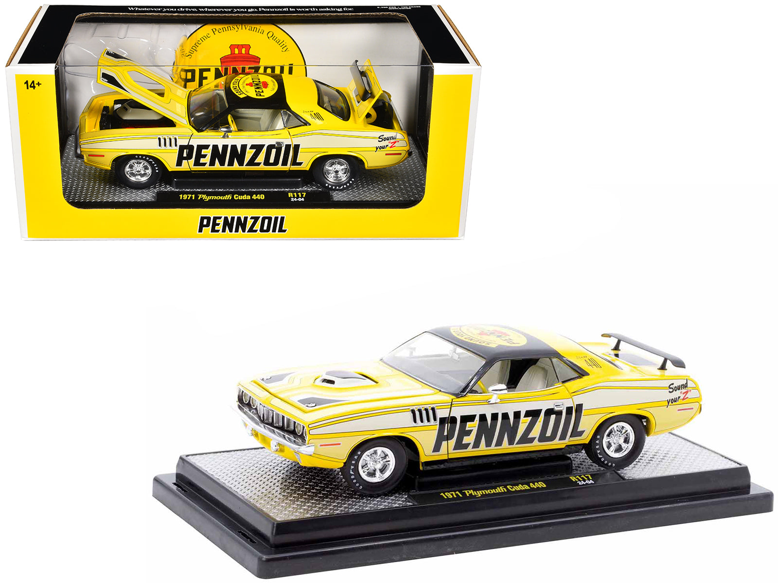 1971 Plymouth Barracuda Yellow Diecast Model Car