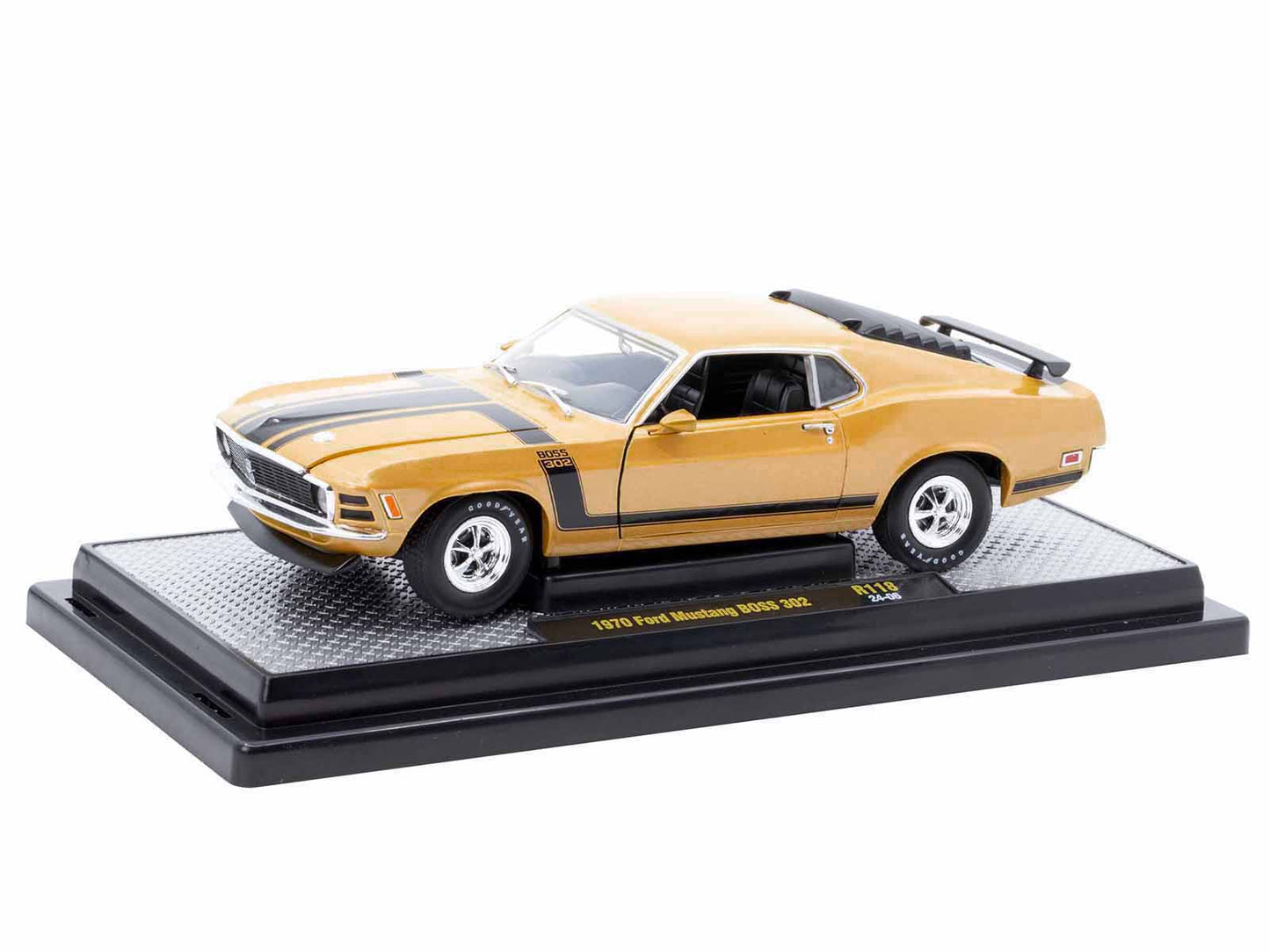 1970 Ford Mustang BOSS 302 1:24 Scale Gold Diecast Model Car