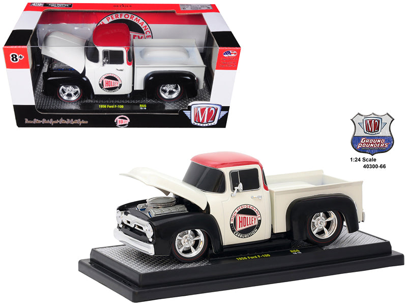 1956 Ford F-100 Black & White Diecast Model Pickup Truck 