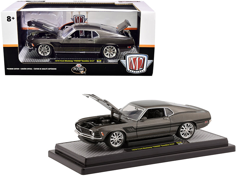 Brand new 1/24 scale diecast car model of 1970 Ford Mustang Foose Gambler 514 Jaguar British Racing Green Metallic with Black Stripes Limite